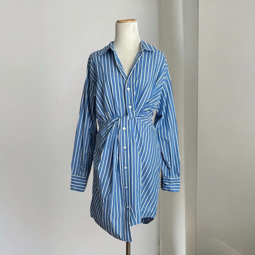 Steve Madden Nadia Striped Mini Shirt Dress